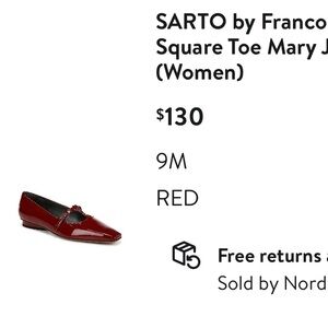 Sarto by Franco Sarto Square Toe Mary Jane Flat